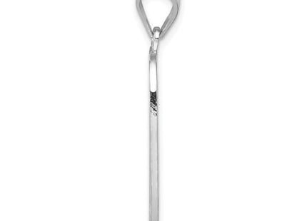 Sterling Silver Rhodium-plated Letter O Initial Pendant (Style QC2766O)