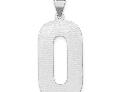 Sterling Silver Rhodium-plated Letter O Initial Pendant (Style QC2766O)