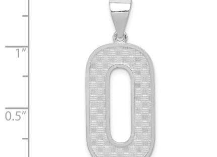 Sterling Silver Rhodium-plated Letter O Initial Pendant (Style QC2766O)