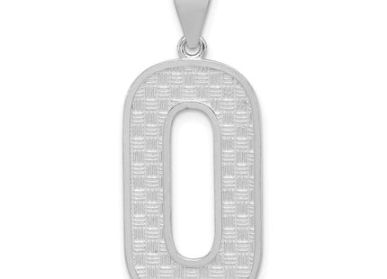 Sterling Silver Rhodium-plated Letter O Initial Pendant (Style QC2766O)