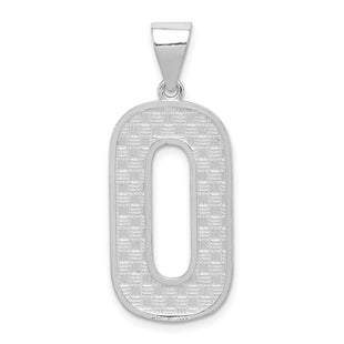 Sterling Silver Rhodium-plated Letter O Initial Pendant (Style QC2766O)