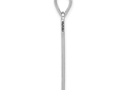 Sterling Silver Rhodium-plated Letter V Initial Pendant (Style QC2766V)