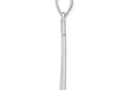 Sterling Silver Rhodium-plated Letter W Initial Pendant (Style QC2766W)