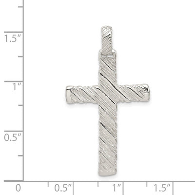 Sterling Silver Latin Cross Charm, 40 x 21mm