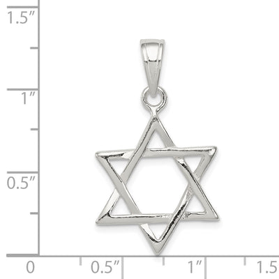 Sterling Silver Star of David Charm, 25 x 20mm