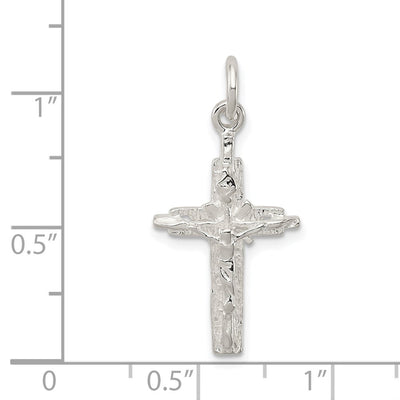 Sterling Silver Inri Crucifix Pendant, 28 x 13mm