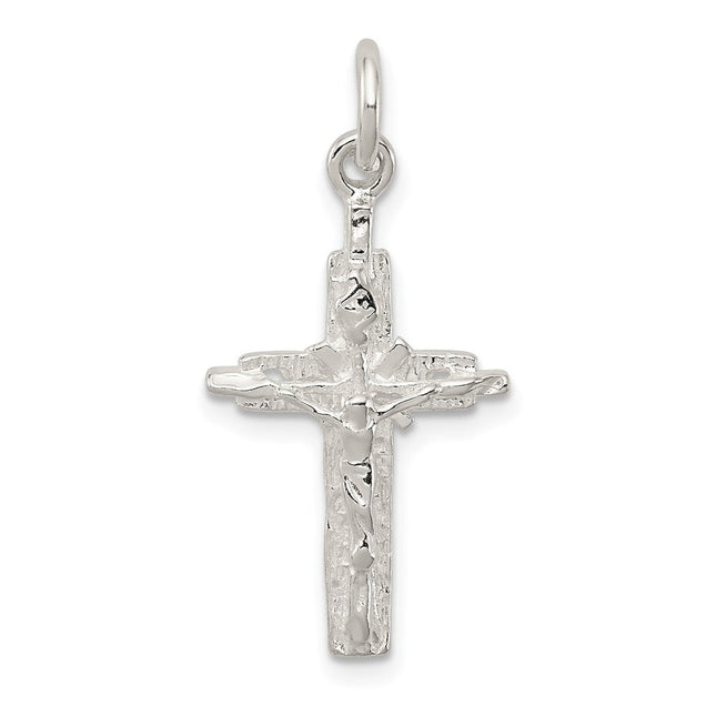Sterling Silver Inri Crucifix Pendant, 28 x 13mm
