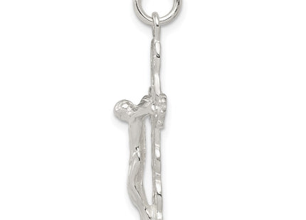Sterling silver crucifix charm, alternate view
