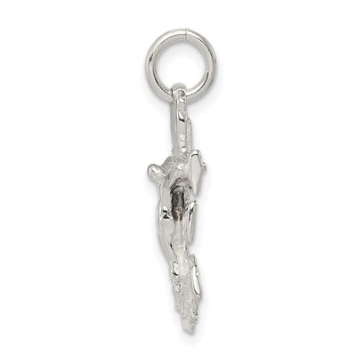 Sterling Silver Cara Vaca Crucifix Pendant, 25 x 11mm