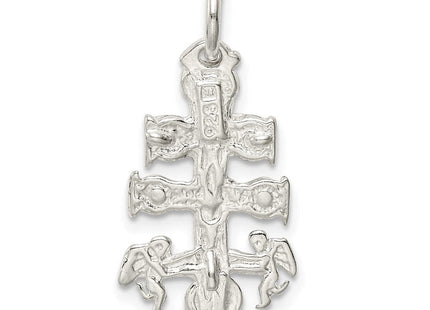 Sterling Silver Cara Vaca Crucifix Pendant (Style QC2910)