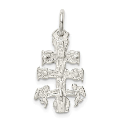 Sterling Silver Cara Vaca Crucifix Pendant, 25 x 11mm