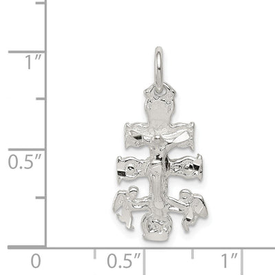 Sterling Silver Cara Vaca Crucifix Pendant, 25 x 11mm