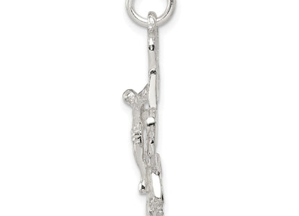 Sterling silver crucifix pendant, alternate view