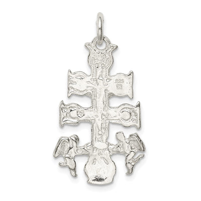 Sterling Silver Cara Vaca Crucifix Pendant, 31 x 16mm