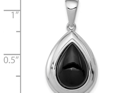 Sterling Silver Rhodium-plated Onyx Pendant (Style QC2951)