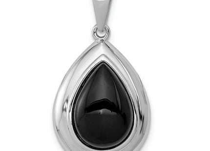 Sterling Silver Rhodium-plated Onyx Pendant (Style QC2951)