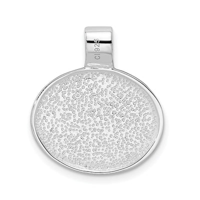 Sterling Silver Rhodium-plated Onyx Pendant, 22 x 19mm