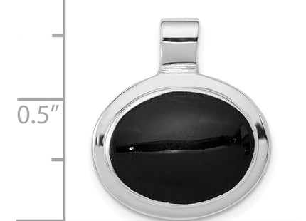 Sterling silver onyx pendant, further view