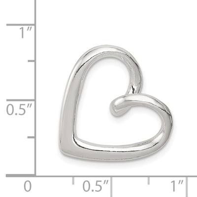 Sterling Silver Heart Slide, 21 x 20mm
