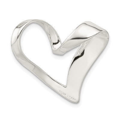 Sterling Silver Heart Slide, 25 x 27mm