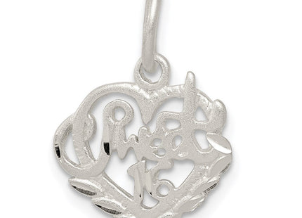 Sterling Silver Sweet 16 Charm (Style QC3076)