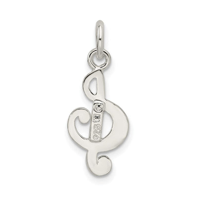 Sterling Silver Treble Clef Charm, 20 x 10mm