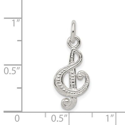 Sterling Silver Treble Clef Charm, 20 x 10mm