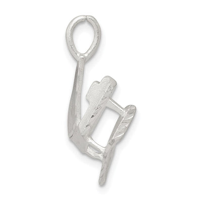 Sterling Silver Piano Charm, 19 x 16mm