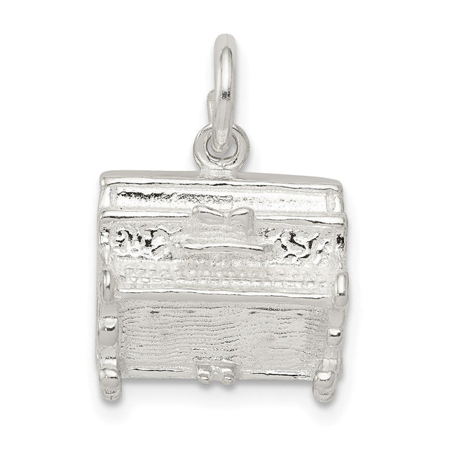 Sterling Silver Piano Charm, 15 x 13mm