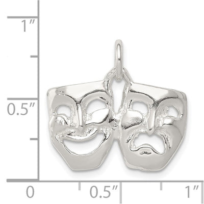 Sterling Silver Comedy/tragedy Charm, 16 x 22mm