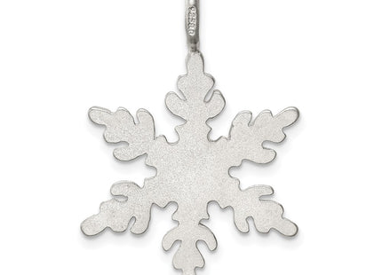Sterling silver snowflake charm, further view