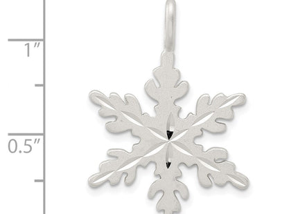 Sterling silver snowflake charm, another view