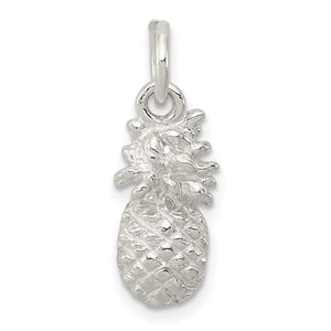 Sterling Silver Pineapple Charm, 17 x 7.5mm