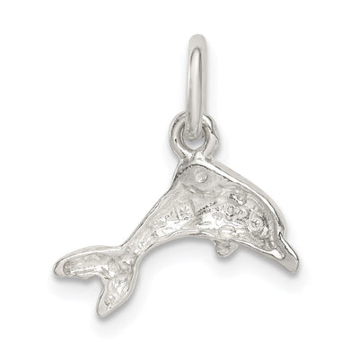 Sterling Silver Dolphin Charm, 17 x 16mm