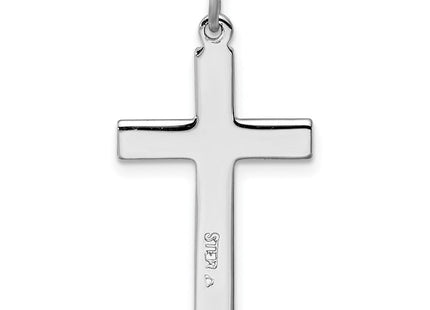 Sterling Silver Platinum-plated Cross Charm (Style QC3216)