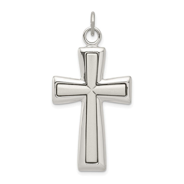 Sterling Silver Latin Cross Pendant, 40 x 22mm