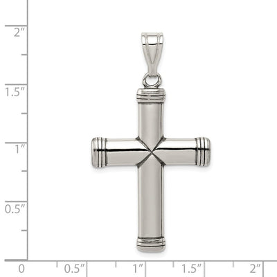 Sterling Silver Latin Cross Pendant, 47 x 25mm