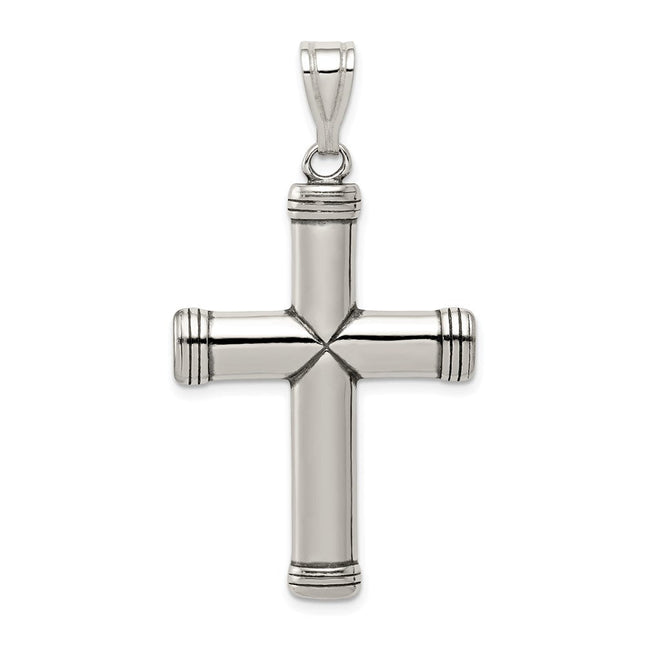 Sterling Silver Latin Cross Pendant, 47 x 25mm