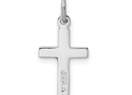 Sterling silver cross charm, another view