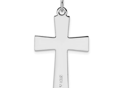 Sterling silver cross charm, another view