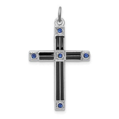 Sterling silver cubic zirconia cross pendant