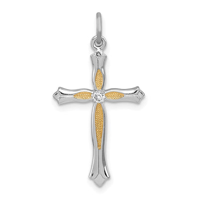 Sterling silver cubic zirconia cross pendant