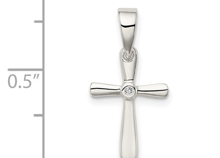 Sterling Silver CZ Cross Pendant