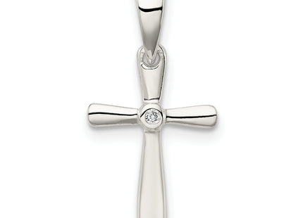 Sterling Silver CZ Cross Pendant