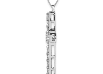 Sterling silver cubic zirconia cross pendant, alternate view