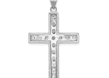 Sterling silver cubic zirconia cross pendant, further view