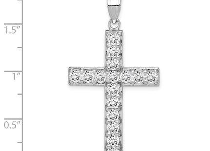 Sterling silver cubic zirconia cross pendant, another view