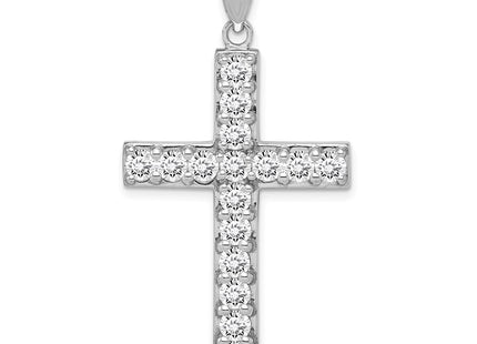 Sterling silver cubic zirconia cross pendant