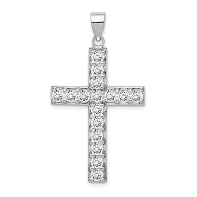 Sterling silver cubic zirconia cross pendant