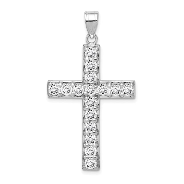 Sterling silver cubic zirconia cross pendant